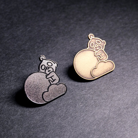 Moon Hug Brooch - Black Moon Night