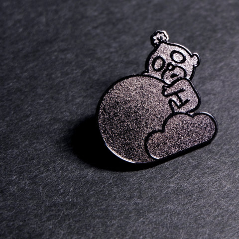 Moon Hug Brooch - Black Moon Night