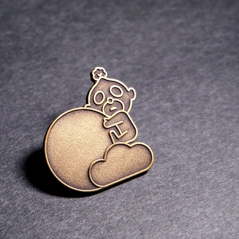 Moon Hug Brooch - Bright Moon